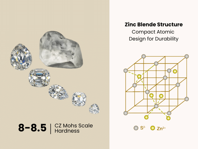 Hardness of Cubic Zirconia & Zinc Blende Structure