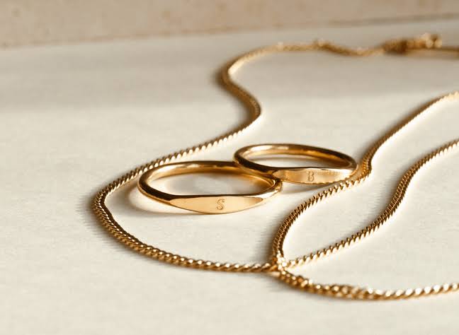 Gold Filled Rings and Necklace