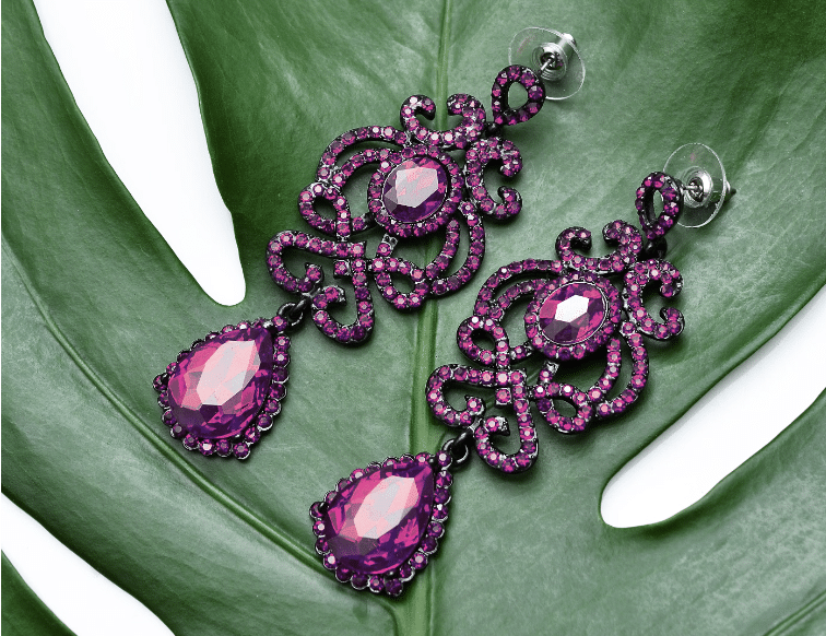 purple zirconia earrings